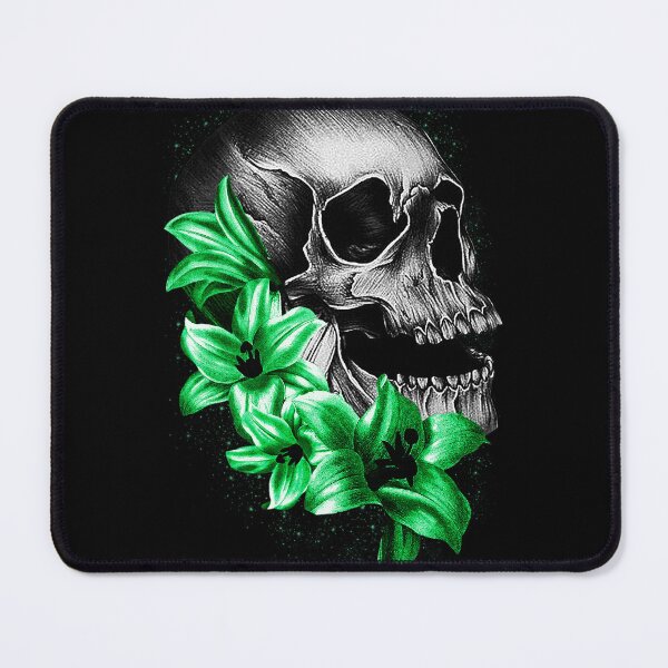 Item preview, Metallic Skull and Flowers designed and sold by Gothic Fantasy.