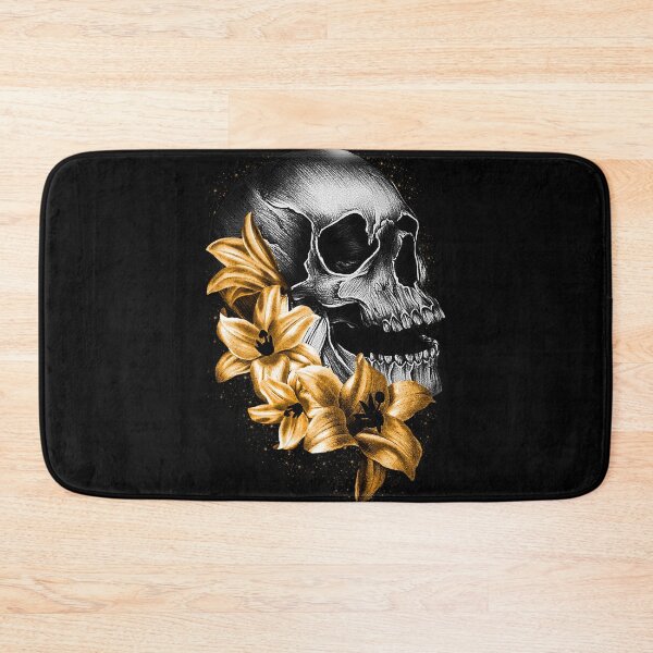 Item preview,    Metallic Skull and Flowers designed and sold by Gothic Fantasy.