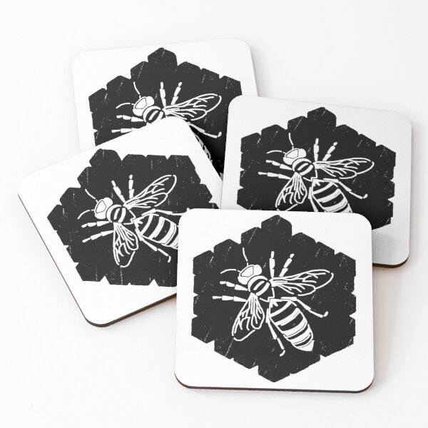 Item preview, Black Hexagon with Honey Bee designed and sold by Arco-dArgento.