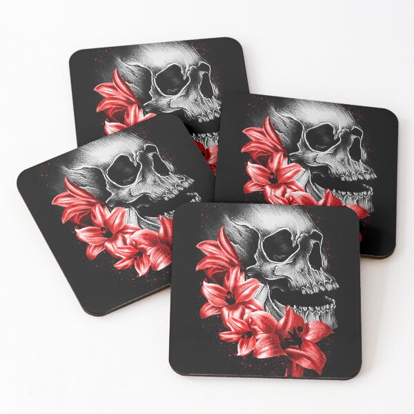 Item preview,    Metallic Skull and Flowers designed and sold by Gothic Fantasy.