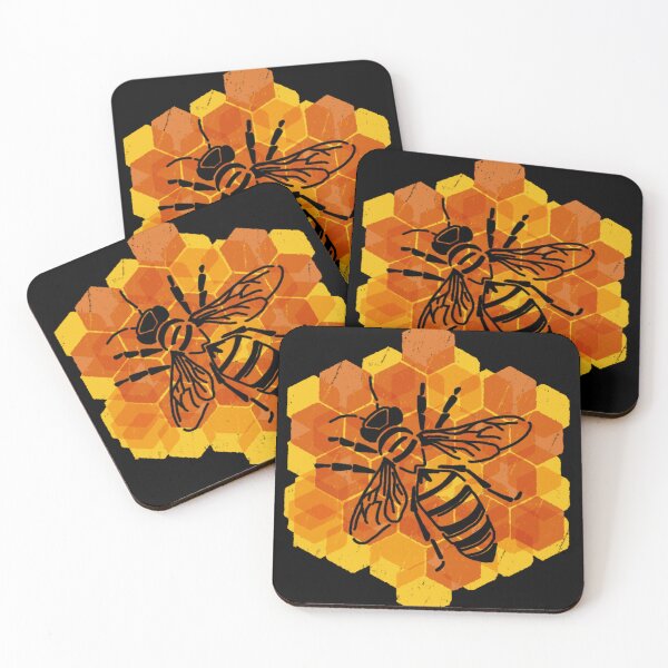 Item preview, Golden Honeycomb with Bee Silhouette designed and sold by Arco-dArgento.