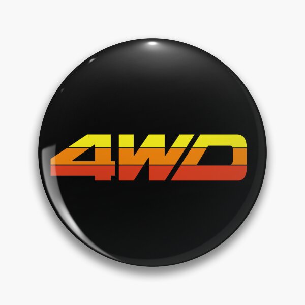 Item preview, 4WD Badge with Retro Stripes [Decal] designed and sold by ThirtyFiveInch.