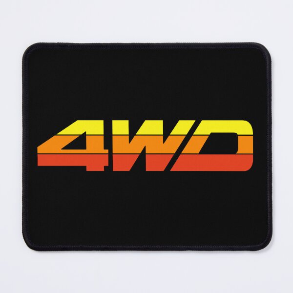 Item preview, 4WD Badge with Retro Stripes [Decal] designed and sold by ThirtyFiveInch.