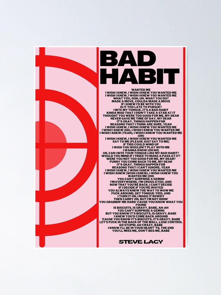 BAD HABIT Steve Lacy Poster Poster for Sale by gabbenqsta