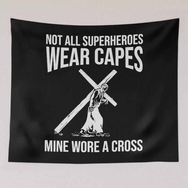 Item preview, Not All Superheroes Wear Capes Mine Wore A Cross - Jesus Superhero designed and sold by nwaja-art.