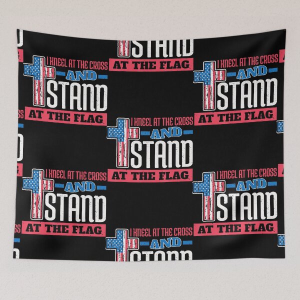 Item preview, I Kneel at the Cross and Stand at the Flag Jesus Christ designed and sold by Annetta Pfeffer.