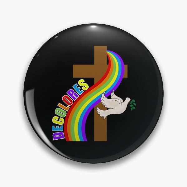 Item preview, DeColores Cursillo Rainbow With Cross and Peace Dove (Black) designed and sold by Gsallicat.