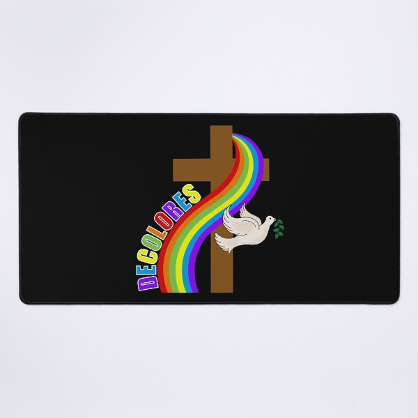 Item preview, DeColores Cursillo Rainbow With Cross and Peace Dove (Black) designed and sold by Gsallicat.