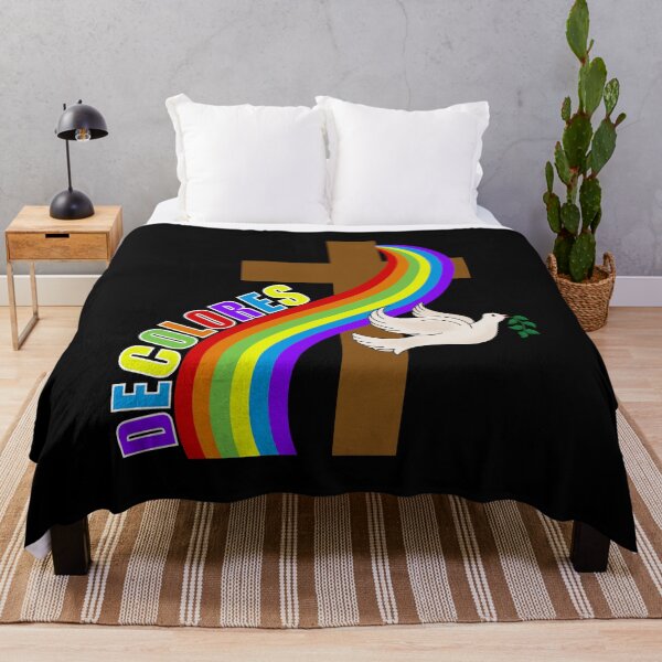 Item preview, DeColores Cursillo Arco iris con cruz y paloma de la paz (negro) designed and sold by Gsallicat.