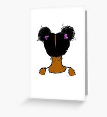Mädchen mit Afro Puffs - Gold Souls Original Sketch Grußkarte