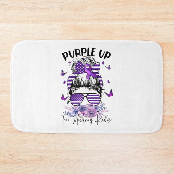 Item preview, Purple Up For Military Kids Child Month Messy Bun Floral designed and sold by HaaChris-Artis.