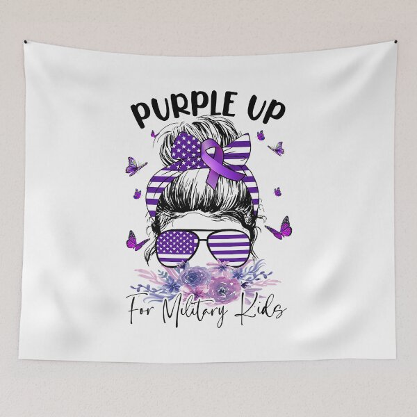 Item preview, Purple Up For Military Kids Child Month Messy Bun Floral designed and sold by HaaChris-Artis.