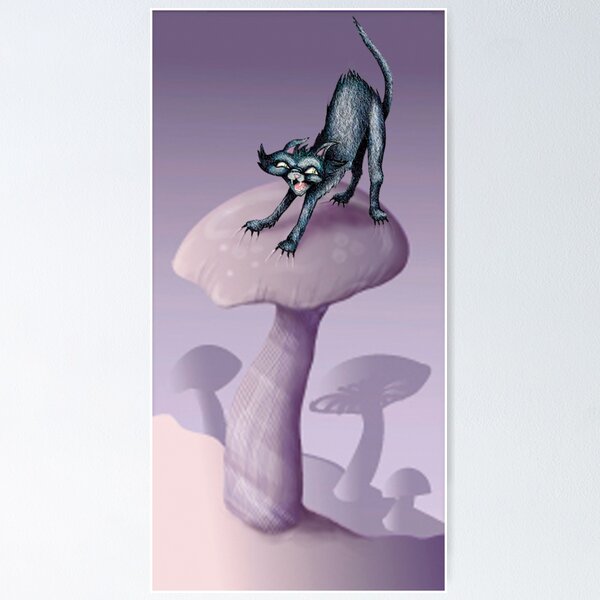 Item preview, Purple Mushroom Cat designed and sold by williamcalkins.