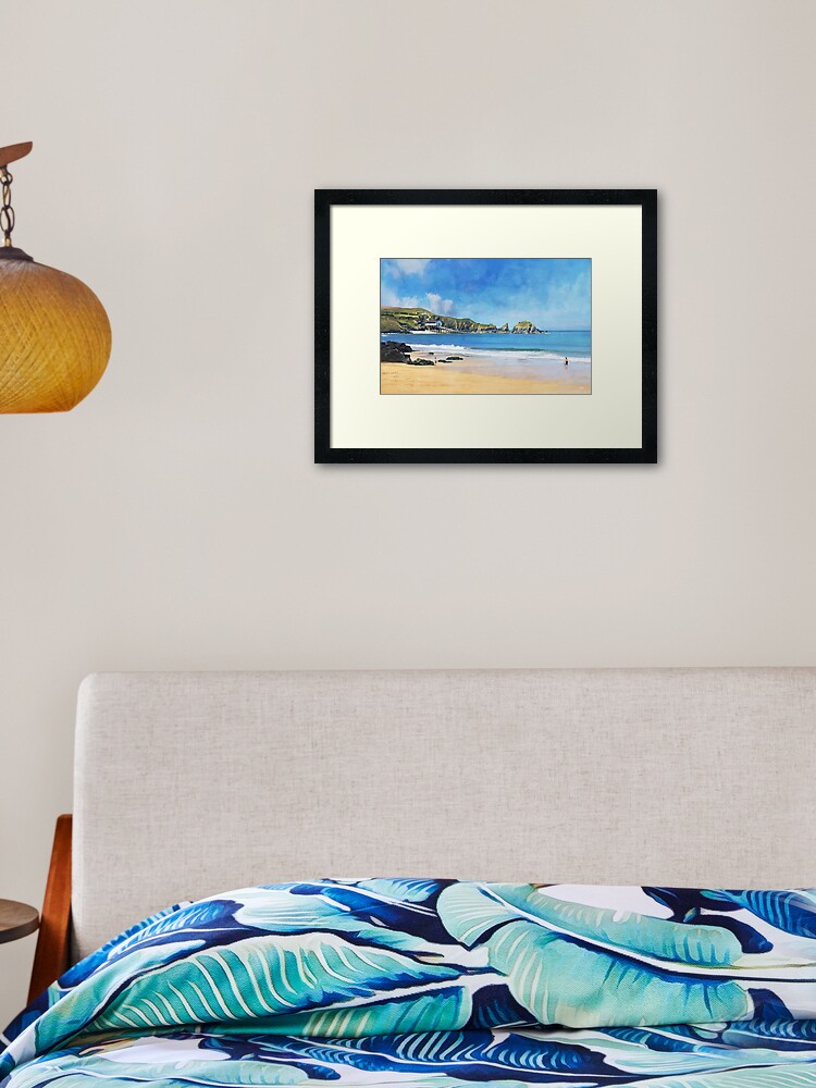 Thumbnail 1 of 7, Framed Art Print, Mother Ivey’s Bay, Cornwall, Original Art designed and sold by synchroelectric.