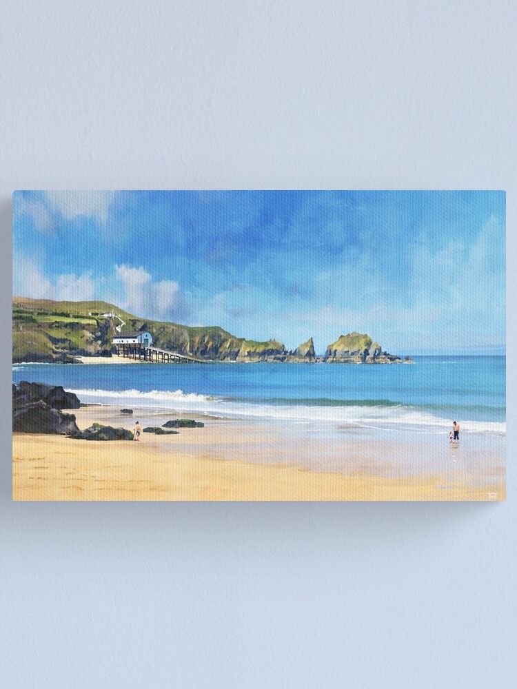 Looe Cornwall Turquoise Sea Canvas Wall Art Picture Print