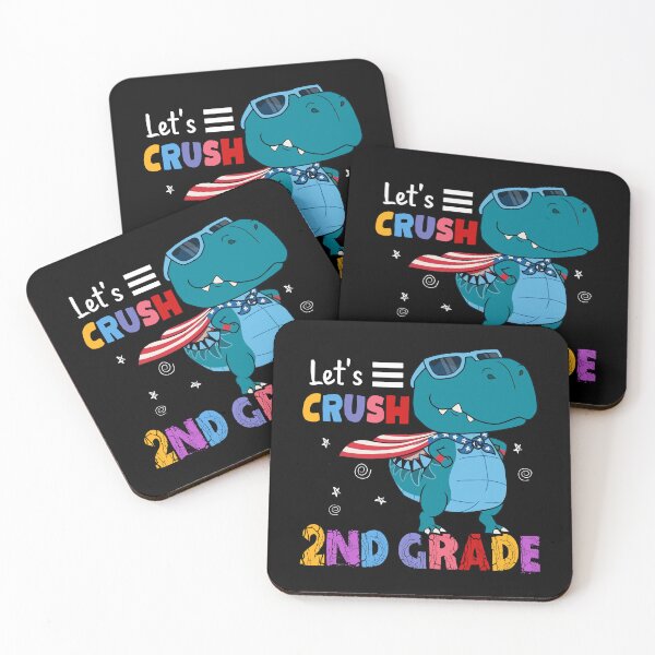 Item preview, Let's Crush 2nd Grade Funny T Rex Dinosaur Back To School Kids designed and sold by designbychow.