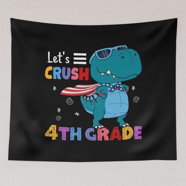 Item preview, Let's Crush 4th Grade Funny T Rex Dinosaur Back To School Kids designed and sold by designbychow.