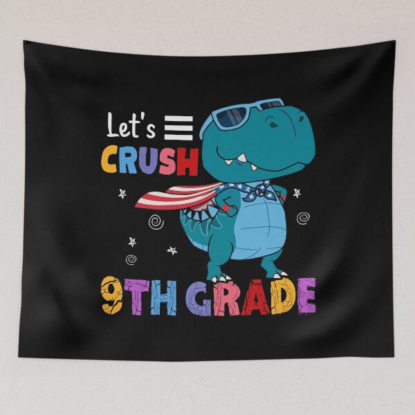 Item preview, Let's Crush 9th Grade Funny T Rex Dinosaur Back To School Kids designed and sold by designbychow.