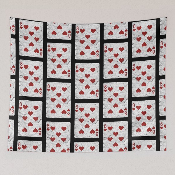 Item preview, Playing Cards 8 of Hearts (distressed design) designed and sold by siggyspatsky.
