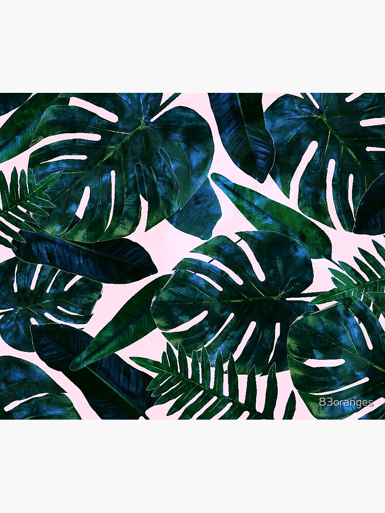 Perceptive Dream | Tropical Nature Botanical Plants Painting | Palm Monstera Banana Leaves Jungle by 83oranges