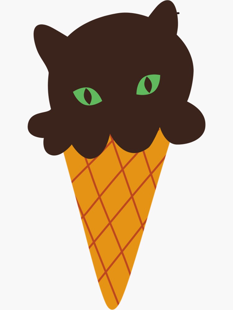 "Chocolate Ice Cream Cat " Sticker for Sale by Deshlando Redbubble