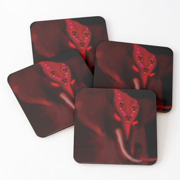Item preview, Red fading gothic elephant spirit decorated with skulls designed and sold by Phoebe-skg.