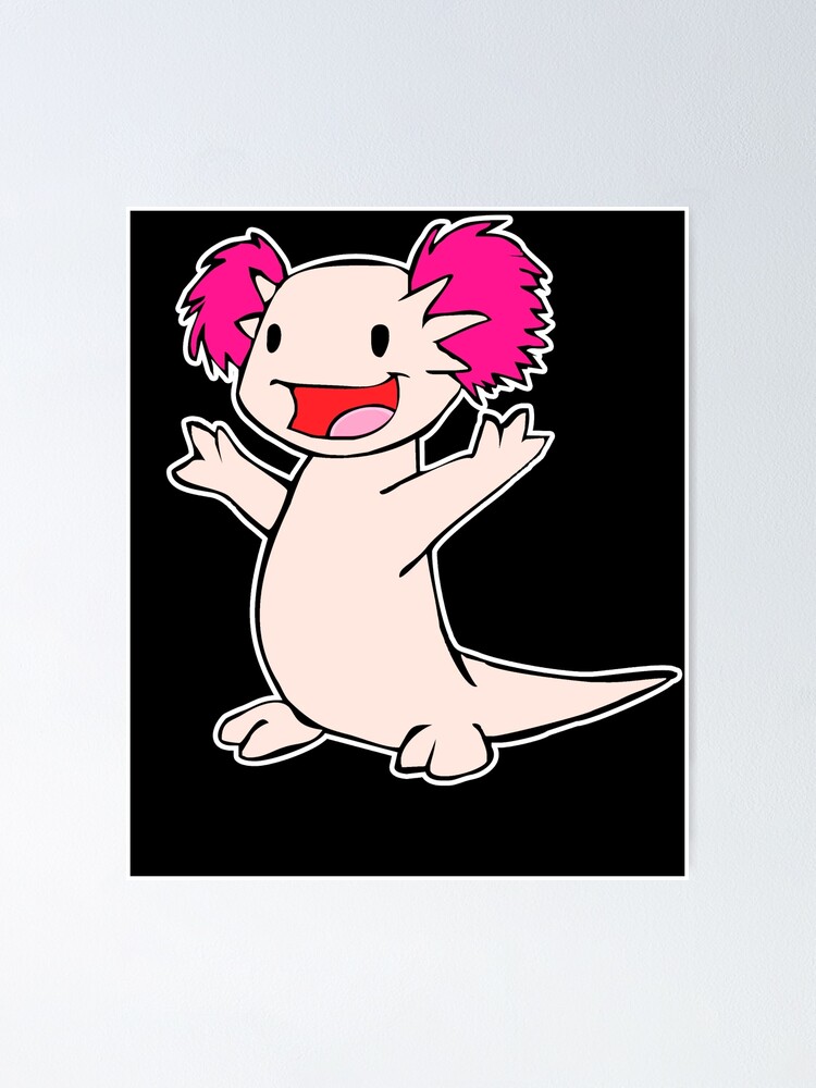 Funny Cute Axolotl Animal Art Poster for Sale by Salvadax