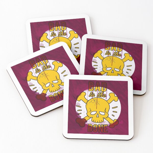 Item preview, Bad To The Bone Skull And Crossbones Yellow And Maroon designed and sold by CreativeCranium.