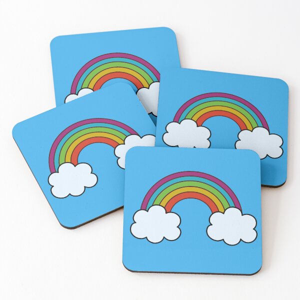 Item preview, picture of rainbow and two clouds on blue background designed and sold by paolboa.