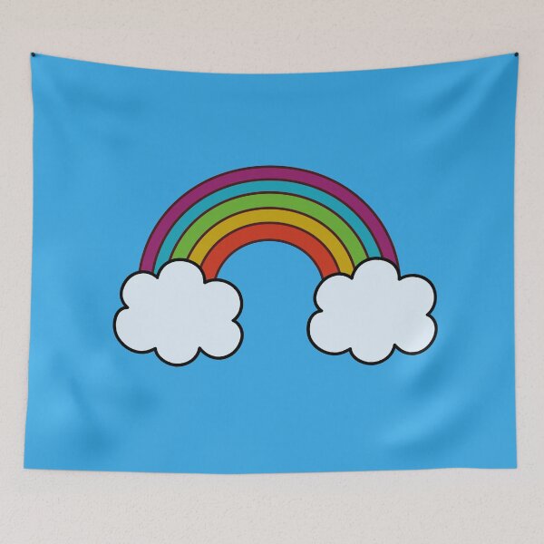 Item preview, picture of rainbow and two clouds on blue background designed and sold by paolboa.