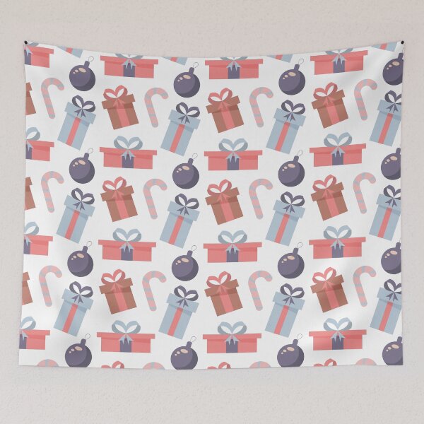 Item preview, Christmas gift boxes with ribbons, Christmas balls, Christmas candies pattern  designed and sold by kuklamalvina.
