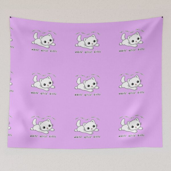 Item preview, White Cat White Noise Meow Cute Cat Anime Kitty White Kawaii Kitten designed and sold by Siela.
