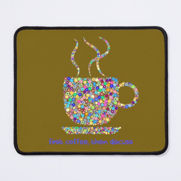 Item preview, First Coffee Then Discuss Geometric Coffee Cup With Crystal Rainbow Colors designed and sold by Siela.