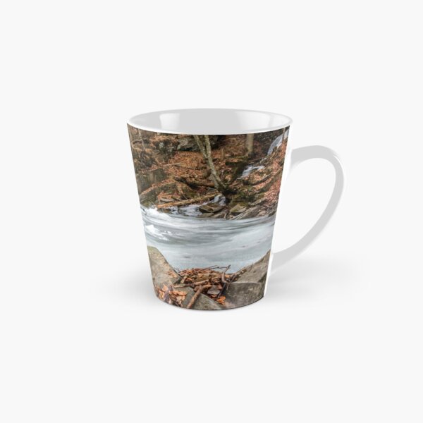 frozen waterfall in forest Tall Mug