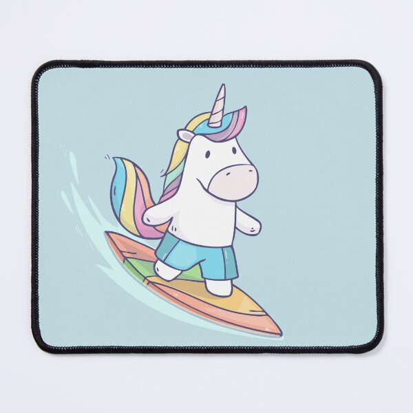 Artikelvorschau, Einhorn-Surfer, der auf Surfbrett reitet entworfen und verkauft von Olya Yatsenko.