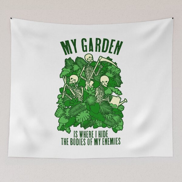 Item preview, My Garden Enemies Funny Gardening Goth Skeleton Gardener designed and sold by GrandeDuc.