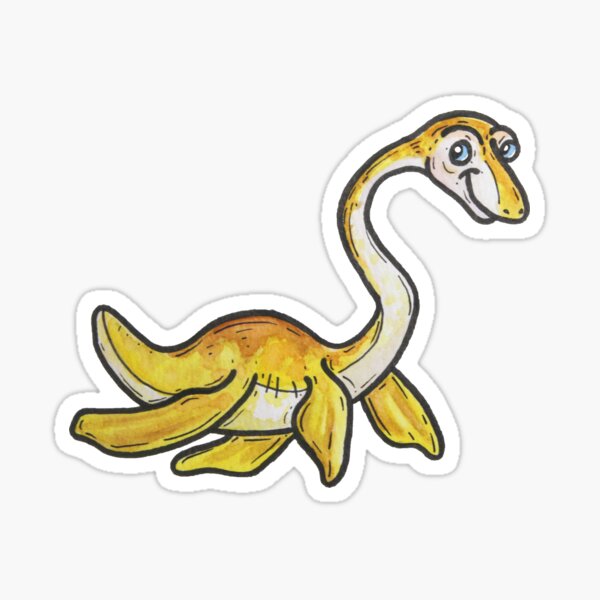 Yellow Plesiosaurus Dino Friend Sticker