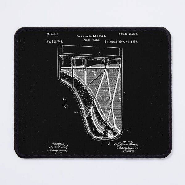 Item preview, Steinway Piano Patent - Piano Player Art - Black And White designed and sold by patentpress.
