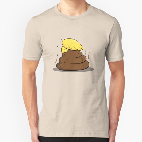 Donald Trump Poop Cartoon Slim Fit T-Shirt