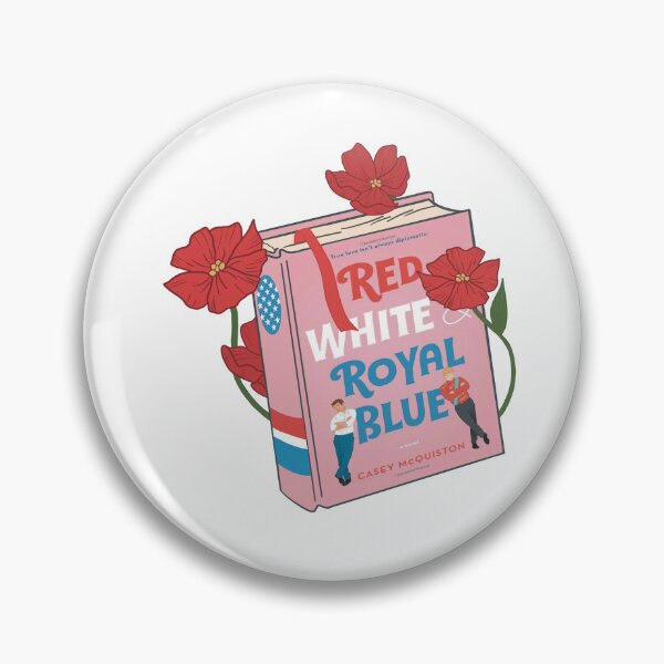 Item preview, Red, White and Royal Blue Book Cover with flowers designed and sold by Tessa Van Vooren.