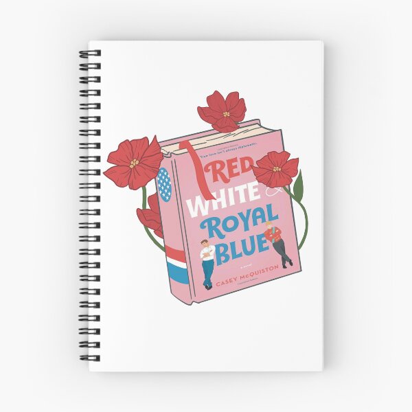Item preview, Red, White and Royal Blue Book Cover with flowers designed and sold by Tessa Van Vooren.