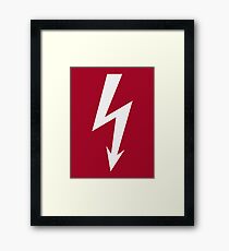Flash / Blitz / Éclair / Rayo / Fulmine (White) Framed Print