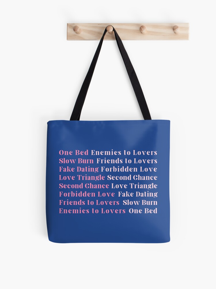 Booktok Romance Book Tropes (pink&blue) | Tote Bag