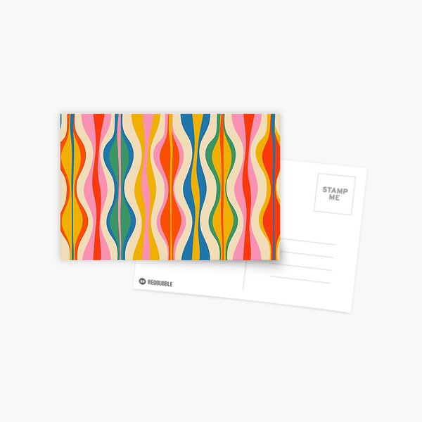 Item preview, Hourglass Abstract Midcentury Modern Retro Mod Pattern in Rainbow Pop Colours designed and sold by kierkegaard.