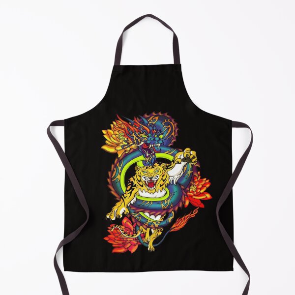 Item preview, Traditional Japanese Dragon Great Idea - Dragon and Tiger Entwined Graffiti Tattoo designed and sold by Viktor Kabbach.
