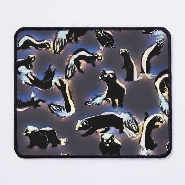 Item preview, skunks, night, lights, neon animals, nocturnal animals, funny, cute skunks, colorful designed and sold by Maria Mihailova.
