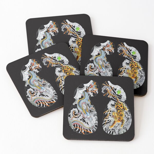 Item preview, Traditional Japanese Dragon Great Idea - Dragon and Tiger Entwined Graffiti Tattoo designed and sold by Viktor Kabbach.