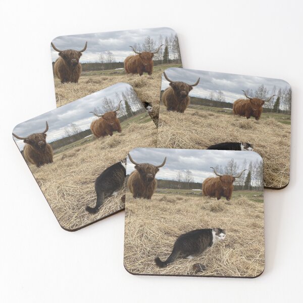 Item preview, Scottish Highland Cattle Cows and cat 3333 designed and sold by SaarelaHighland.