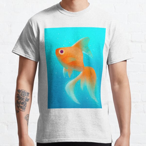 Orange Gold Fish In The Ocean Illustration Classic T-Shirt