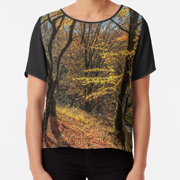autumn forest in foliage Chiffon Top